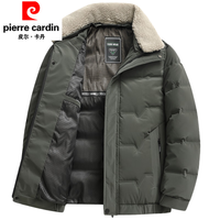 皮尔卡丹(pierre cardin)冬季男士羽绒服翻领加厚中年男装中老年人休闲爸爸冬装外套 黑色 175 适合90-110斤