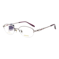 精工(SEIKO)眼镜框女款半框钛材商务休闲远近视眼镜架HC2022 38 50mm玫瑰银 38玫瑰银
