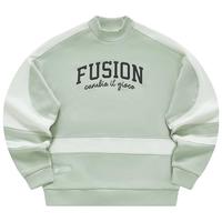FILA 女装FUSION系列女式时尚潮流卫衣女圆领宽松针织套头衫