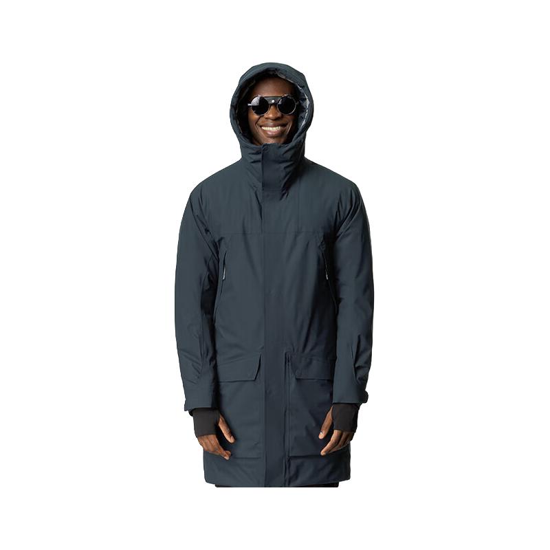 HOUDINI胡丁尼 Fall in Parka 立秋 男款户外保暖防水带帽棉服大衣外套 Blue Illusion（幻象蓝） L