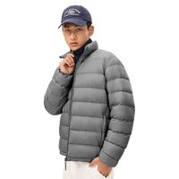网易严选烽火岩男式轻薄羽绒服90白鸭绒石墨烯蓄热防三防轻暖排骨羽绒内胆 【烽火岩升级款】立领*重力灰 L