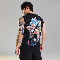 MUSCLE DOG肌肉狗 运动背心男夏季潮流印花宽松坎肩无袖训练服健身上衣 黑色