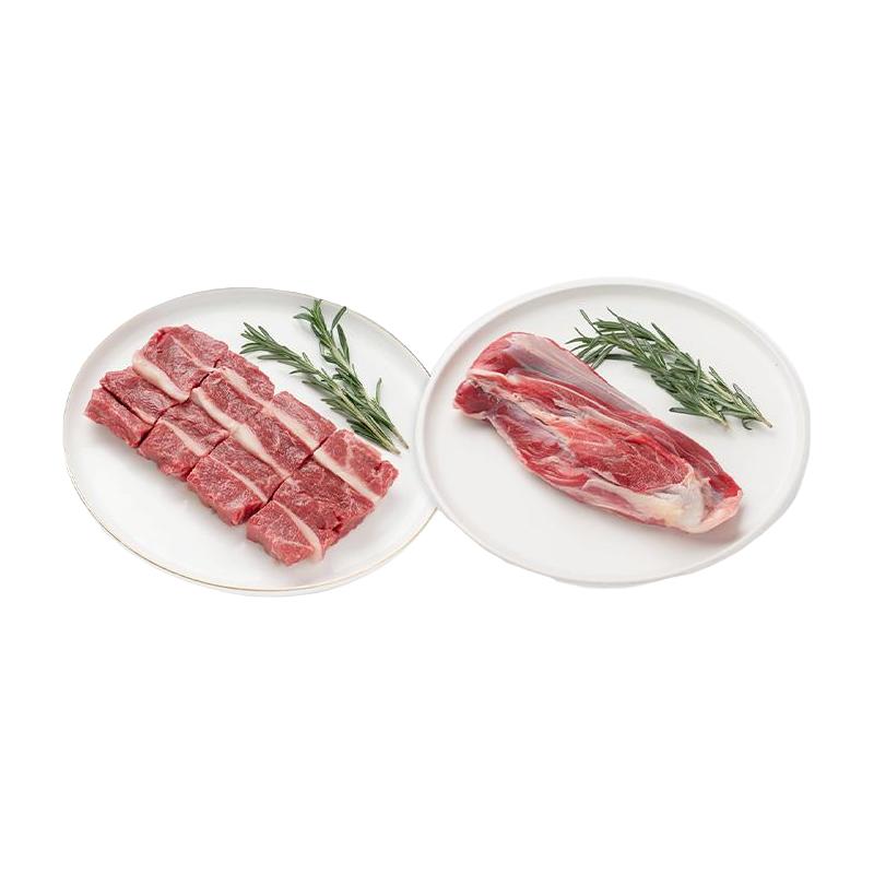 【纽澜地】谷饲原切牛腩300g*2+牛腱子300g*2牛肉礼盒装高青黑牛