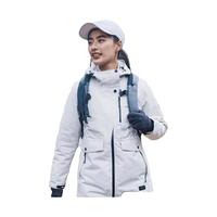 迪卡侬冲锋衣防风防水可拆卸羽绒三合一夹克户外保暖登山服女款4684696 月岩灰-女款 S