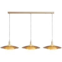 雷士 NVC   Lighting北欧风餐厅吊灯卧室灯设计师飞碟简约餐桌书房灯吧台吊灯 飞碟 三头吊灯米黄【带7瓦光源】