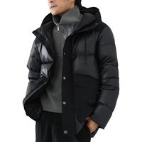 羽物出品 羽物城市系列黑色高端白鹅绒加厚短款羽绒服男