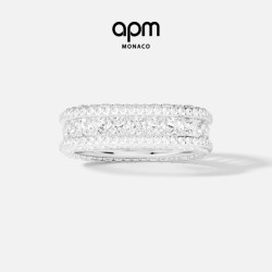 APM Monaco [明星同款]APM Monaco白色Monaco Pavé戒指加厚前卫中性风礼物