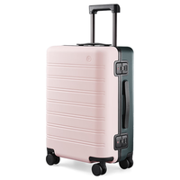 90分拉杆箱曼哈顿行李箱男女通用TSA密码锁旅行箱轻音万向轮无缝卡接 樱花粉+针叶绿 20英寸(框体版)