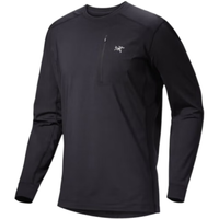 始祖鸟（ARC’TERYX）Rho LT Crew Neck 男装圆领长袖T恤吸湿排汗轻便速干 黑色Black 美码，M适合胸围102cm