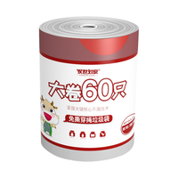 汉世刘家抽绳垃圾袋家用加厚大号手提式厨房厕所垃圾袋自动收口塑料袋 混色300只（赠挂架）5卷免撕
