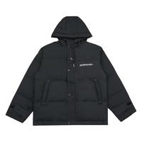 韦恩泽维尔 WAYNEXZAVIER大码加厚羽绒服男冬季加肥加大宽松连帽外套潮7969 黑色 L