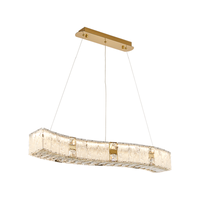 帕莎轻奢水晶餐厅吊灯后现代简约饭厅餐桌一字长条设计师吧台灯具 S形宽120cm-无极调光+天猫精灵