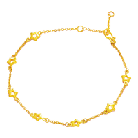 梦金园 黄金手链足金星河手串系列镂空星星链条