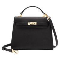 ELLE女包凯莉包通勤手提包单肩包高级斜挎包23131 黑色