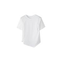 Basic House/百家好BH 简约百搭夏季纯色时尚休闲T恤 B0633B5A092 白色 M（80-120斤）