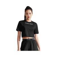 Calvin Klein【吸湿速干】运动24春夏女士印花网眼跑步短袖T恤4WS4K184 001-太空黑 S