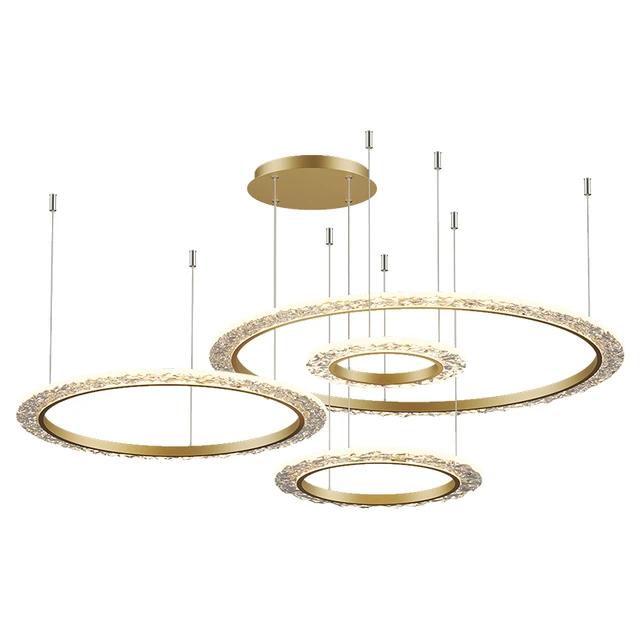 灯宴客厅吊灯轻奢现代简约2024客厅大灯圆圈北欧餐厅卧室灯具套餐 套餐38 四室两厅/黑色3圈