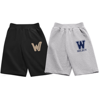真维斯童装男童裤子2024儿童纯棉运动裤舒适夏季中大童宽松夏装潮流短裤 黑/JW字母K-灰/J方格字母K 110