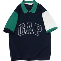 Gap 男女夏季撞色拼接T恤 890976 海军蓝 XXXL