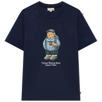 Teenie Weenie Men小熊男装白色T恤男2024夏季休闲t恤圆领短袖 藏青色 185/2XL