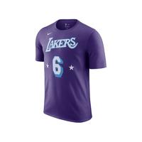 NBA-耐克 NIKE湖人队詹姆斯6号男女同款T恤运动休闲宽松透气春季短袖
