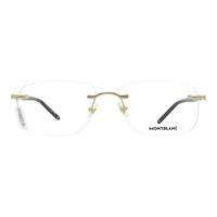 MONTBLANC/万宝龙 无框近视眼镜框架+依视路钻晶膜岩1.56镜片 003黑金腿 1.56