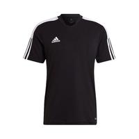adidas简约修身速干足球运动短袖球衣男装夏季阿迪达斯H60006 黑 L