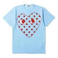COMME des GARÇONS PLAY 男装圆领短袖T恤 爱心印花 BLX/蓝色 M