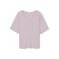 IT American Vintage女装大V领落肩T恤随性慵懒纯色廓形半袖