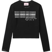 it b+ab女装合身长袖T恤秋季套装休闲时尚字母装饰上衣3F628A