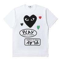COMME des GARÇONS 川久保玲 PLAY 爱心Logo印花男士短袖T恤 白色
