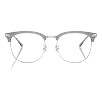 雷朋(RayBan)光学镜架方形黑框半框近视眼镜框0RX7318D 8326 8326透明灰配银色镜框