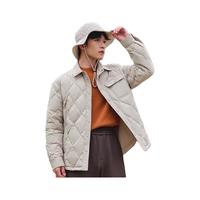 坦博尔(Tanboer)羽绒服男时尚休闲翻领轻薄男士外套TF236211 浅贝米 170/88A