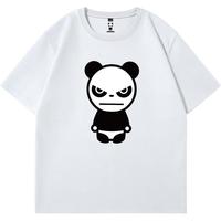 HIPANDA你好熊猫纯棉重磅260g潮牌圆领T恤男2024夏季短袖 3XL(180-200斤) 白/MP大熊猫
