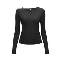 蕉内热皮501++保暖内衣女士打底衫裸感带胸垫7A抗菌莫代尔秋冬季秋衣 【圆领】黑色 M
