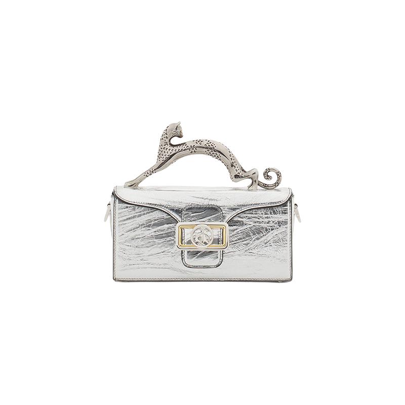 LANVIN 浪凡 女士牛皮革手提包 LW-BGBRA3-CAMF-A24M2 银色 中号