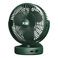 火鱼 电风扇伸缩便携充电USB风扇家用办公室宿舍户外露营电扇轻音循环扇台地两用三档风量落地扇 【3600毫安】森林绿台夹两用充电SPY0802B