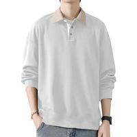 JEANSWEST LIFE真维斯2024秋季翻领polo衫男长袖t恤修身衣服男装 白色(拼色polo衫) L