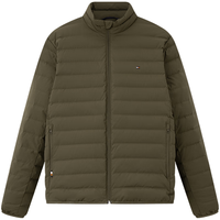 Tommy Hilfiger【防风防泼水】秋冬男装休闲立领排骨绗缝90鹅绒羽绒服外套 军绿色RBN XS （推荐：100-120斤）