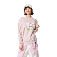 李宁 LI-NING卫衣女秋冬迪士尼联名套头衫加绒长袖保暖女款刺绣运动服 黑色（加绒） XL