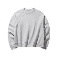 安踏休闲卫衣 女冬季加绒保暖宽松圆领套头衫字母印花运动上衣 【纯色奶芙款-不加绒】银河灰-2 S (适合女160) 【纯色奶芙款】银河灰-2 S(适合女160)