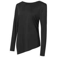 暴走的萝莉 运动上衣女夏季宽松休闲长袖瑜伽服速干T恤 LLCX03690 午夜黑 M