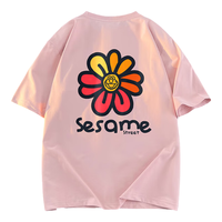 SESAME STREET短袖t恤男士2024凉感运动宽松圆领冰丝夏休闲男Y507粉色M M(115-130斤)