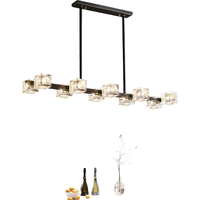 帕莎全铜轻奢水晶客厅吊灯简约现代创意餐厅北欧灯具家用卧室水晶吊灯 餐吊10头-黑擦金-配齐光源