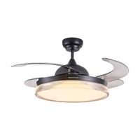 永怡御风【22周年纪念款】餐厅风扇灯现代隐形吊扇灯一体卧室静音电扇灯 44寸畅风(黑)/三色48w/6档正反转