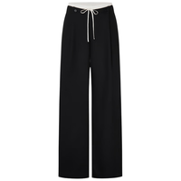  MO&Co./摩安珂 运动风高腰拼接设计感 女士西裤  黑色 XS