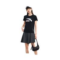 ANTA安踏短袖t恤女2021年夏季新品轻薄透气宽松圆领运动上衣棉T恤潮半袖速干衣装官方旗舰网店大LOGO 泡沫绿-11 M/女165