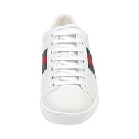 古驰（GUCCI）女鞋 白色牛皮红绿条纹平底鞋休闲鞋 387993 A3830 9071 37