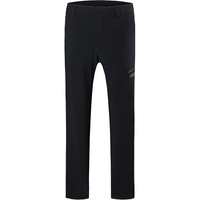 加绒加厚防泼水科技2021冬季新款保暖防风雪男式软壳抓绒长裤 S 纯黑色