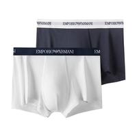 安普里奥·阿玛尼(Emporio Armani)mani EA 阿玛尼 男士平角内裤 2条装 11送礼男女朋友礼物情人节 蓝白 XL